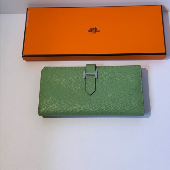 Hermes Bearn Wallet Chevre Mysore Long Authentic - Picture 13 of 14